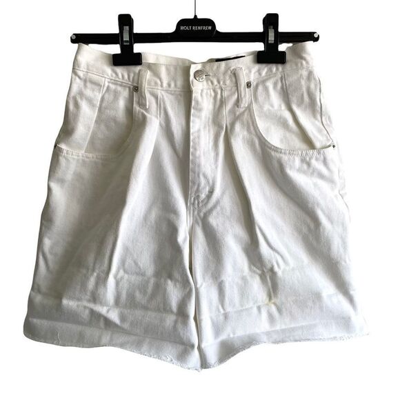 CAFE LA VIE Vintage White High Waisted Denim Shorts With Cuff Zip Fly 26 - Picture 6 of 10